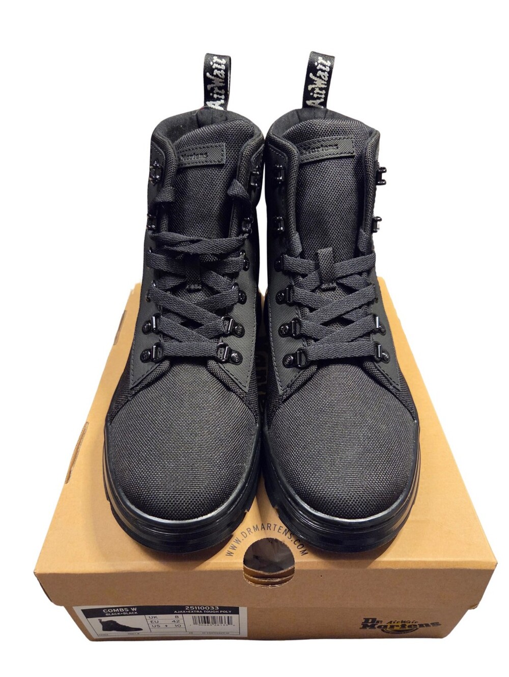 Dr. Martens Airwair Combs Boots, Black, Womens 10W, Mens 8W